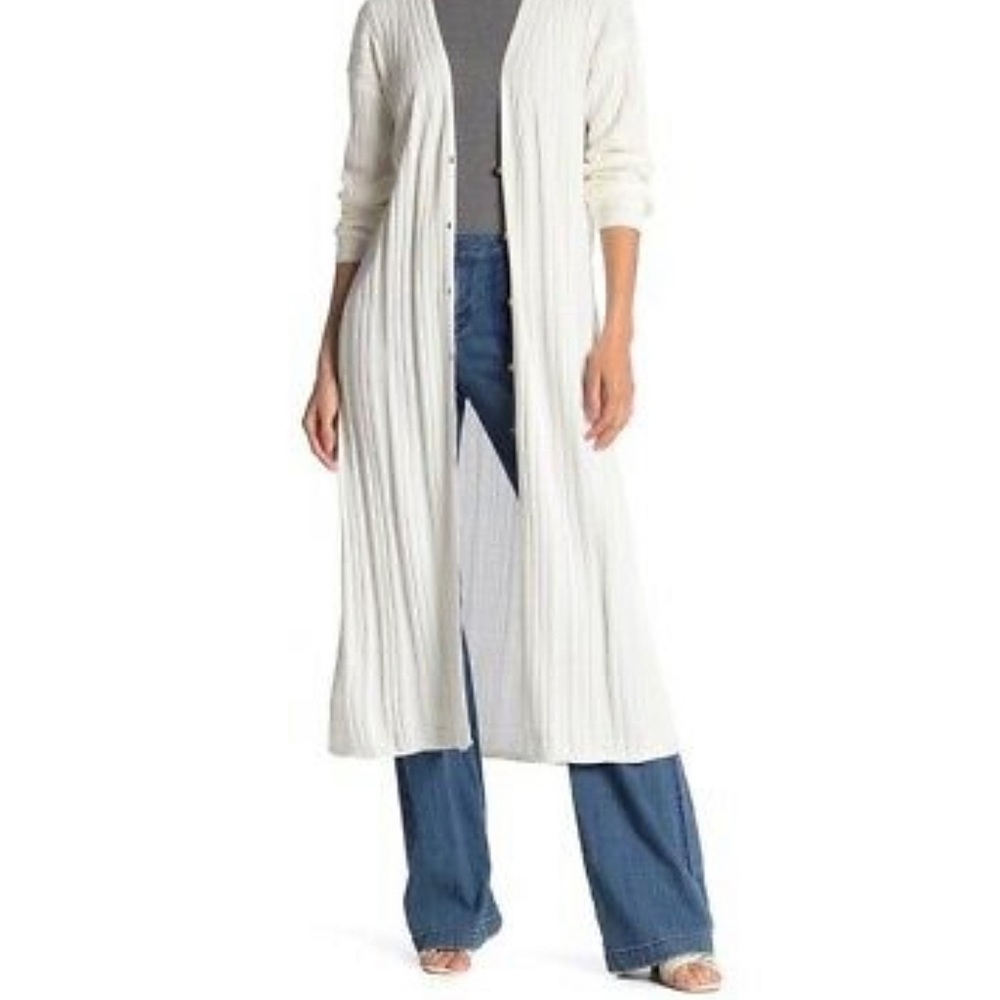 Free People Ribbed Long Cardigan